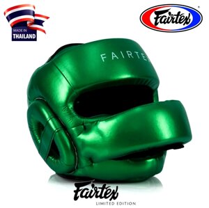 Боксерский шлем Fairtex Pro Sparring Head Guard HG 17, Таиланд S Green