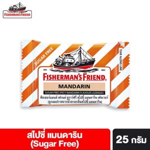 Леденцы от кашля и боли в горле Fisherman's Friend Sugar Free Flavour Lozenges, 25 гр. MANDARIN