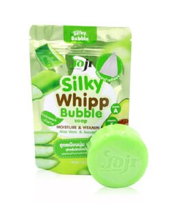 Мыло с мочалкой Алоэ Вера + Авокадо JOJI Secret Young Silky Whipp Bubble Soap Aloe Vera & Avocado, 100 гр., Таиланд