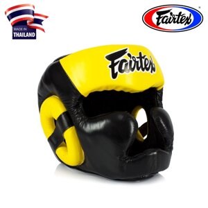 Боксерский шлем Fairtex HG-13FH Full Head Coverage L Yellow/Black