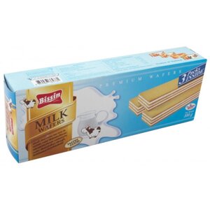 Вафли с молочным вкусом от Bissin 100 гр / Bissin Premium Wafers Milk Flavored 100 g, Таиланд