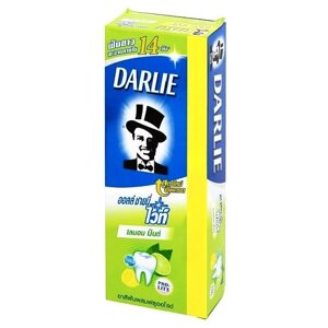 Тайская отбеливающая зубная паста Darlie All Shiny White Lime Mint, 2 шт. 140 гр. Таиланд