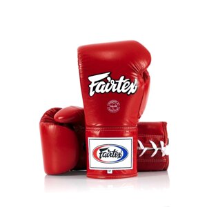 Боксерские профессиональные перчатки на шнуровке Fairtex BGL 6, Таиланд 10 oz Red