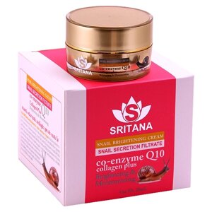 Крем для лица с фильтратом улитки и коэнзимом Q10 Sritana Snail Brightening Cream, 20 мл., Таиланд