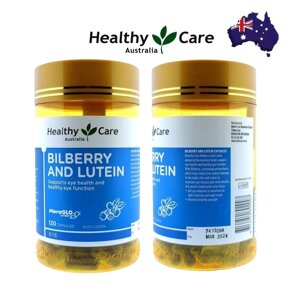Лютеин и Черника для здоровья глаз и функции зрения Healthy Care Bilberry Lutein 120 Capsules, Австралия