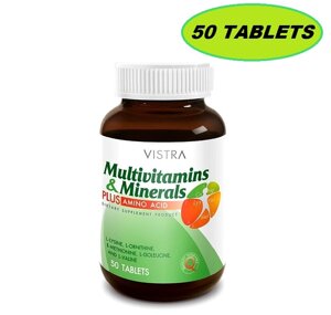 Мультивитаминный комплекс с аминокислотами Vistra Multivitamins Minerals Plus Amino Acid, 50 капсул Таиланд