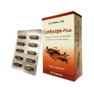 Капсулы Кордицепс Плюс / Cordyceps - Plus Herbal One, 30 капсул, Таиланд