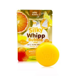 Мыло с мочалкой Апельсин + Лайм JOJI Secret Young Silky Whipp Bubble Soap Bright Orange Lime Vit C, 100 гр., Таиланд