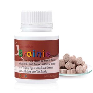 Витамины детские для мозга и нервной системы с Омега-3 Giffarine Brainie Chocolate Malt Flavored, 100 шт. Таиланд