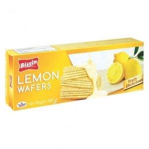 Вафли с лимонным вкусом от Bissin 100 гр / Bissin Premium Wafers Lemon Flavored 100 g, Таиланд