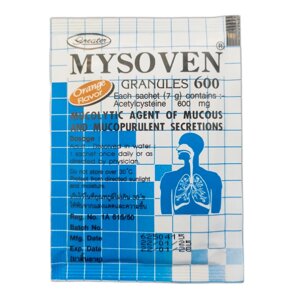 Муколитик Mysoven 600 мг от кашля мощное отхаркивающее средство для разжижения мокроты