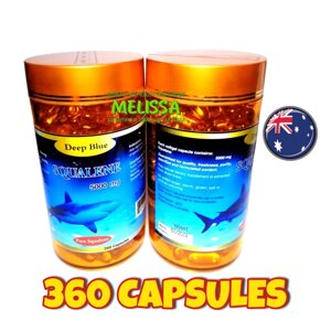 Акулий Сквален имунномодулятор Deep Blue Squalene 5000 mg. 360 капсул, Таиланд
