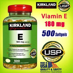 Витамин Е Kirkland Signature Vitamin E 180 mg (400IU) 500 Softgels США