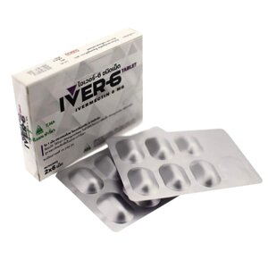 Ивермектин IVER-6 Ivermectin 6 mg. 2 x 6 tablets Таиланд