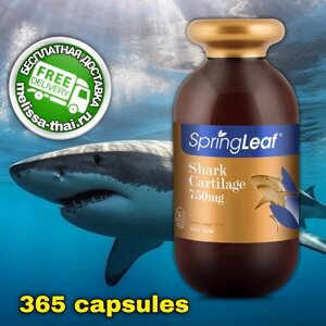 Акулий Хрящ для суставов и связок SpringLeaf Shark Cartilage 750 mg, 365 капсул Австралия