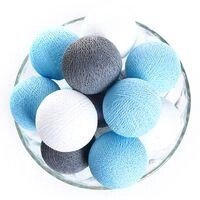 Тайская гирлянда "Бело-серо-голубая", 20 шаров, Оригинал, Таиланд