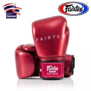 Боксерские перчатки Fairtex Microfiber Universal Gloves «Metallic» BGV22, Таиланд 12 oz КРАСНЫЙ