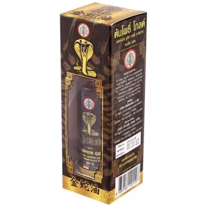 Масло обезболивающее змеиное Cobra Gold Herbal Massage Oil Ton Pho Brand, 50 мл. Таиланд в Москве от компании Тайская косметика и товары из Таиланда - Melissa