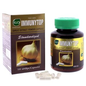 Иммуномодулятор с Аллицином Khaolaor Immunytop Garlic Extract Powder Capsule, 100 шт. Таиланд