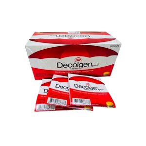 Таблетки от простуды, насморка и температуры Decolgen Tablets, коробка 25 блистеров по 4 табл. Таиланд