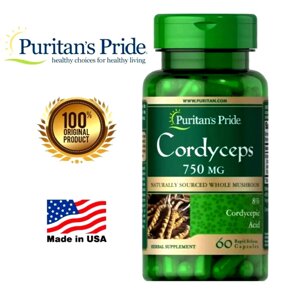 Высококонцентрированный Кордицепс Puritan’s Pride Cordyceps 750 mg. 60 капсул США