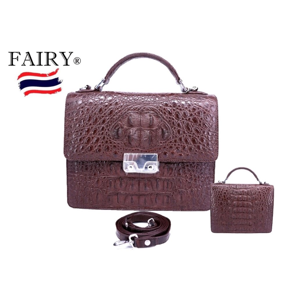 Портфель из натуральной Крокодиловой кожи Fairy Genuine Leather model crn122, Таиланд от компании Тайская косметика и товары из Таиланда - Melissa - фото 1