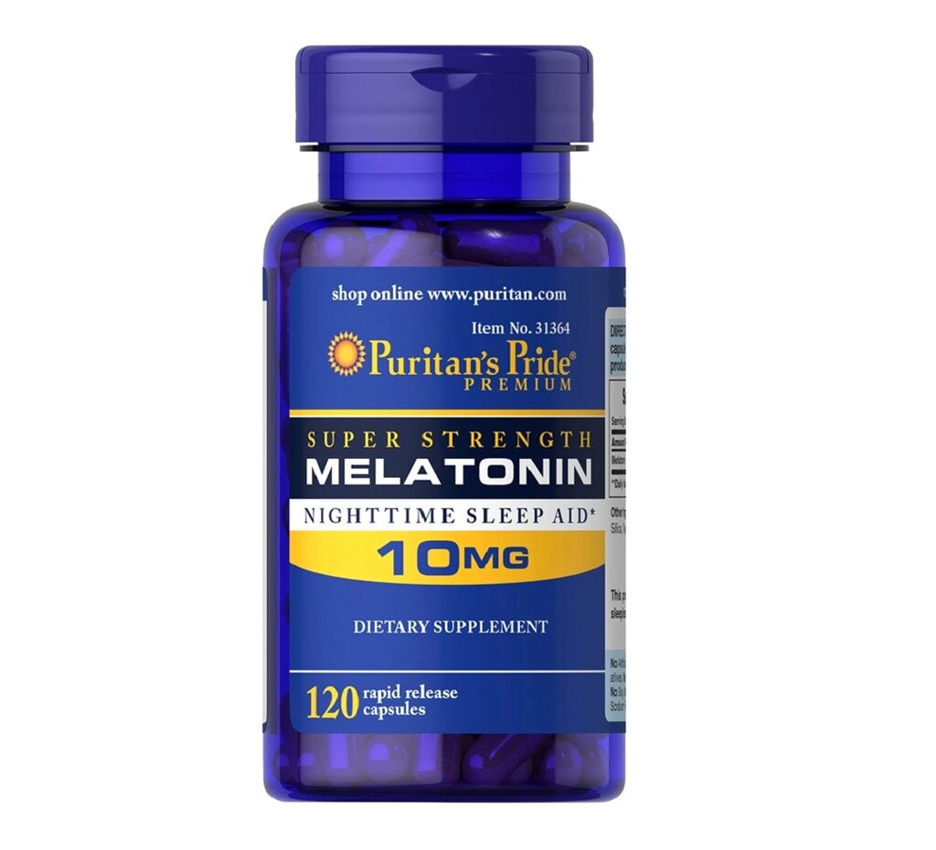 Препарат для нормализации сна Puritan’s Pride Melatonin 10 mg. 120 капсул США от компании Тайская косметика и товары из Таиланда - Melissa - фото 1