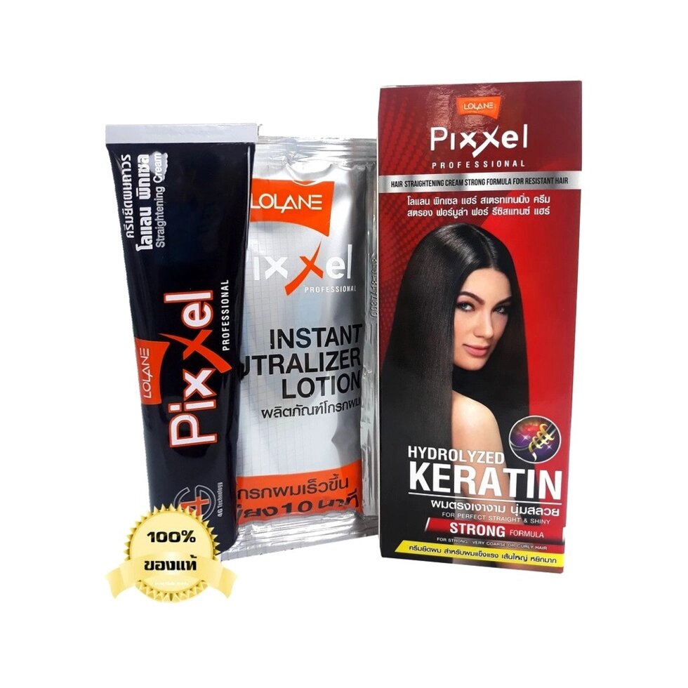 Профессиональный кератиновый крем-выпрямитель для волос Lolane Pixxel Hydrolyzed Keratin, 110 мл. Таиланд от компании Тайская косметика и товары из Таиланда - Melissa - фото 1