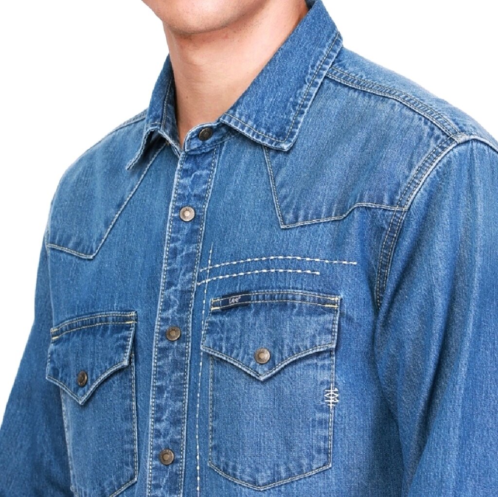Рубашка джинсовая Lee Comfort Fit Denim, модель LE L2006105 (оригинал) L от компании Тайская косметика и товары из Таиланда - Melissa - фото 5