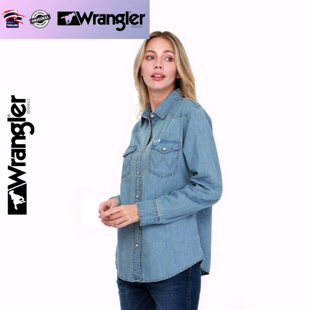 Рубашка женская джинсовая Wrangler Denim, модель WR W262R202 (оригинал) XL от компании Тайская косметика и товары из Таиланда - Melissa - фото 3