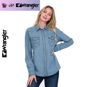 Рубашка женская джинсовая Wrangler Denim, модель WR W262R202 (оригинал)