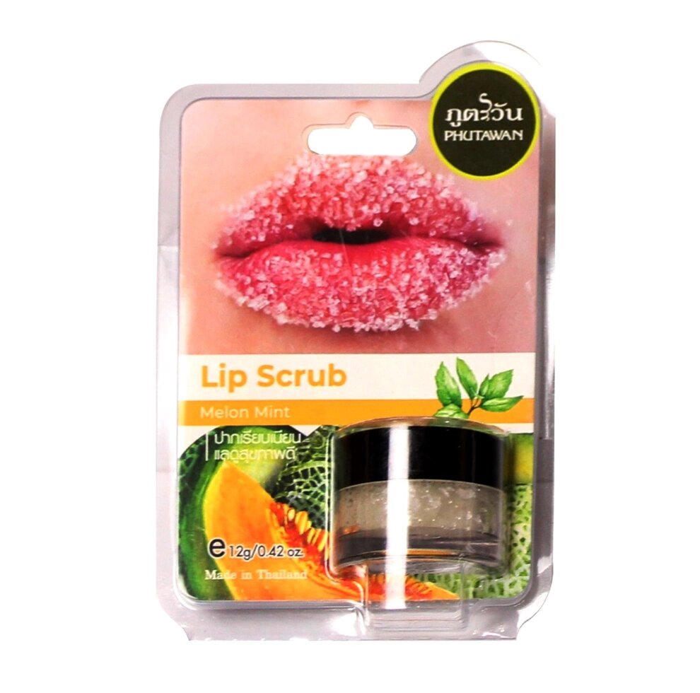 Сахарный скраб для губ Phutawan Lip Scrub, 12 гр. Таиланд (в ассортименте) MELON MINT от компании Тайская косметика и товары из Таиланда - Melissa - фото 1