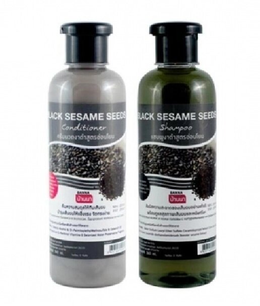 Шампунь + кондиционер для волос "Черный кунжут" /   Black Sesame Seeds shampoo + conditioner, Banna, 360+360 мл. от компании Тайская косметика и товары из Таиланда - Melissa - фото 1