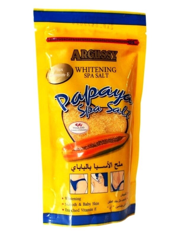 Солевой скраб с витамином E и Папайя Argussy Papaya Spa Salt, 300 гр., Таиланд от компании Тайская косметика и товары из Таиланда - Melissa - фото 1