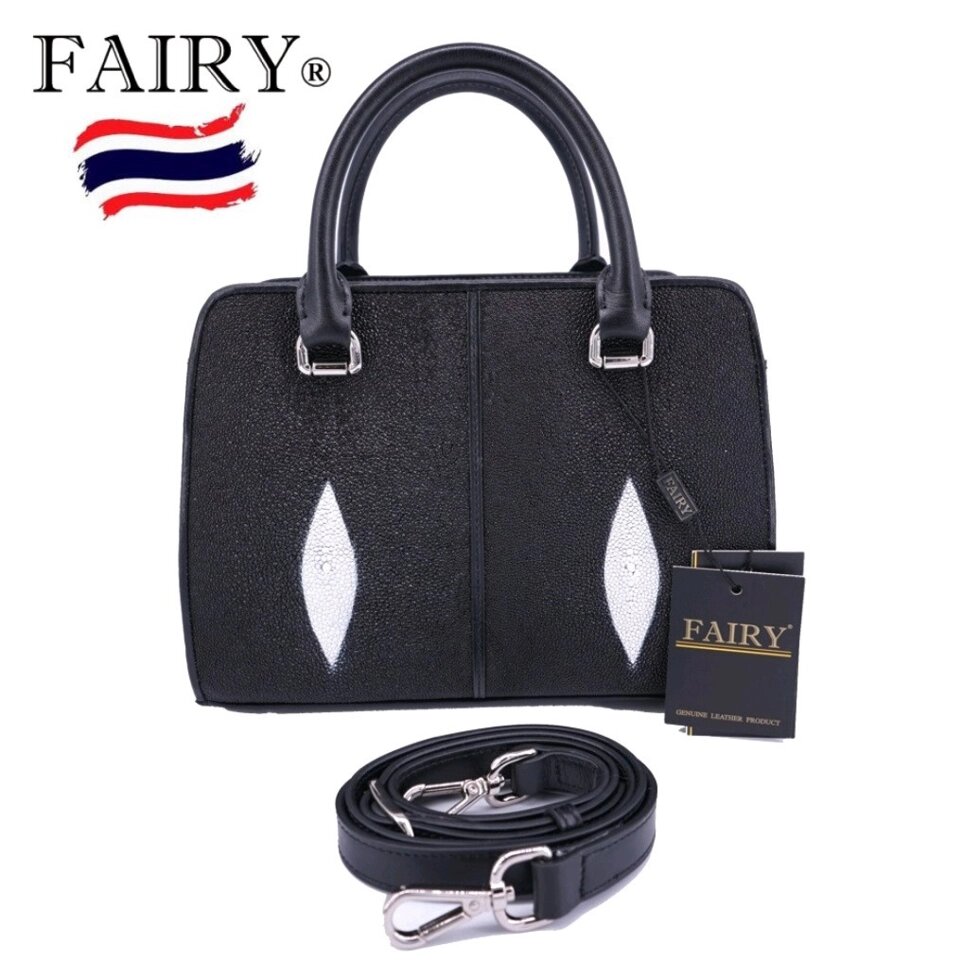 Сумка женская из натуральной кожи Ската Fairy Genuine Leather Product Model SRT203, (черный) от компании Тайская косметика и товары из Таиланда - Melissa - фото 1