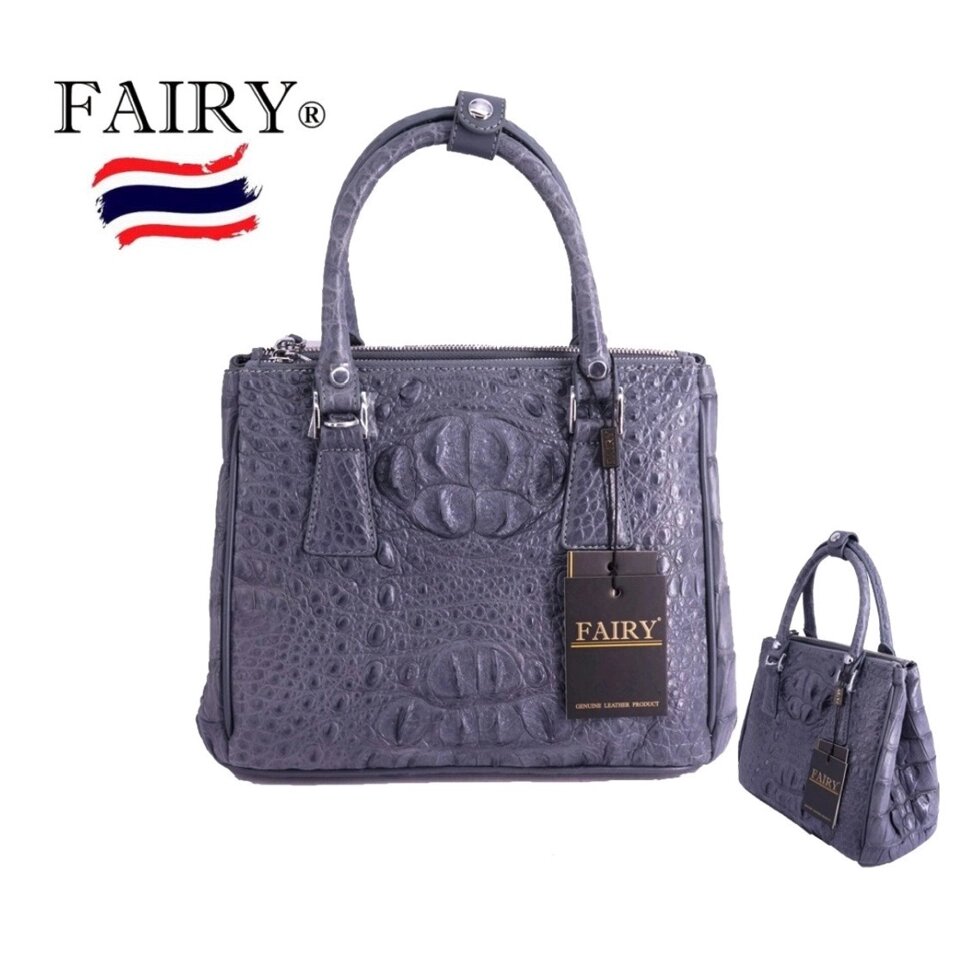 Сумка женская из натуральной Крокодиловой кожи Fairy Genuine Leather Product Model CRN132, Таиланд СИРЕНЕВЫЙ от компании Тайская косметика и товары из Таиланда - Melissa - фото 1