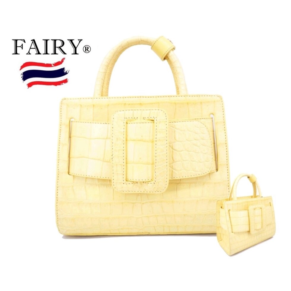 Сумка женская из натуральной Крокодиловой кожи Fairy Genuine Leather Product Model CRT164, Таиланд БЕЖЕВЫЙ от компании Тайская косметика и товары из Таиланда - Melissa - фото 1