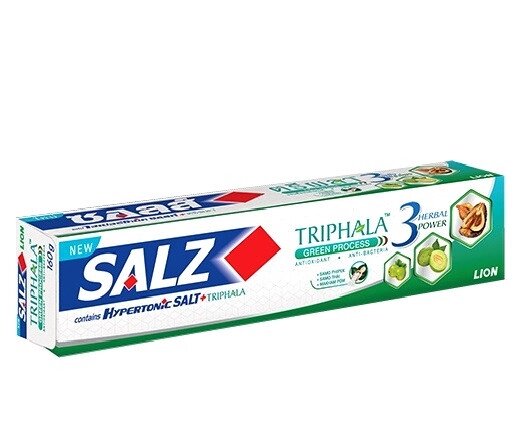 Тайская зубная паста для чувствительных зубов Lion Salz Triphala Green Process Hypertonic Salt, 90 гр. Таиланд от компании Тайская косметика и товары из Таиланда - Melissa - фото 1