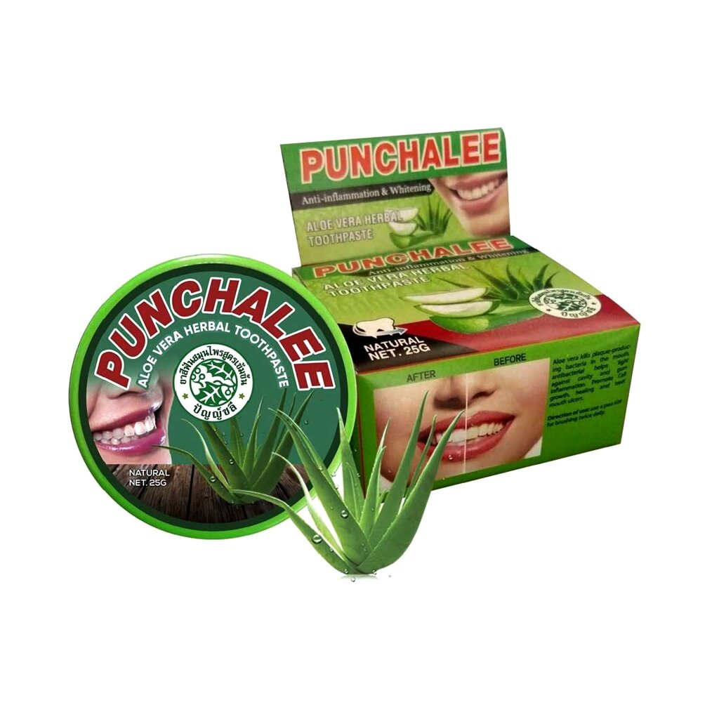 Тайская зубная паста Punchalee Herbal Toothpaste АЛОЭ ВЕРА от компании Тайская косметика и товары из Таиланда - Melissa - фото 4