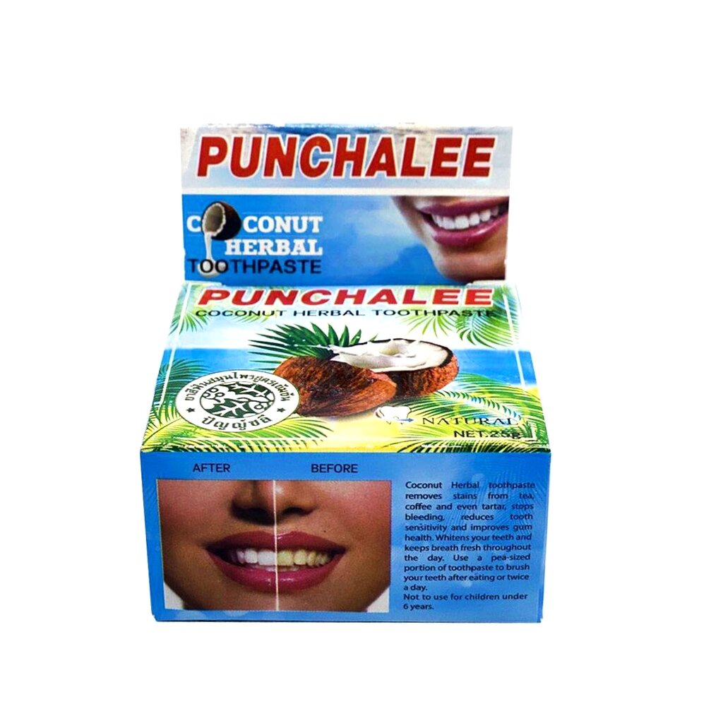 Тайская зубная паста Punchalee Herbal Toothpaste КОКОС от компании Тайская косметика и товары из Таиланда - Melissa - фото 6