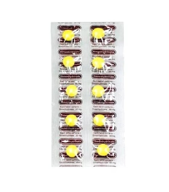 Тайские таблетки от укачивания Дименгидринат / Dimenhydrinate 50 mg., 10 таблеток Таиланд от компании Тайская косметика и товары из Таиланда - Melissa - фото 1