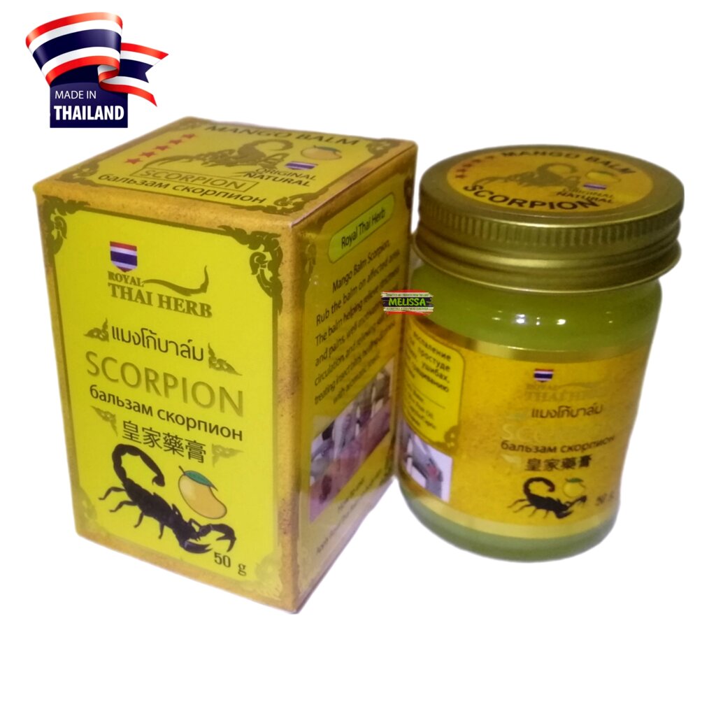 Тайский бальзам Скорпион Royal Thai Herb Scorpion Mango Balm, 50 гр. Таиланд от компании Тайская косметика и товары из Таиланда - Melissa - фото 1