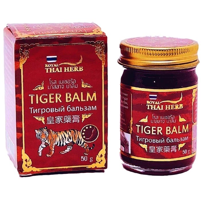 Тайский бальзам Тигровый Красный Royal Thai Herb Tiger Balm, 50 мл., Таиланд от компании Тайская косметика и товары из Таиланда - Melissa - фото 1