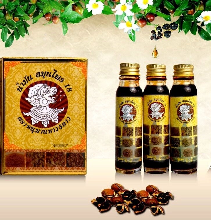 Тайское лечебное травяное масло Hanuman Five Star Eighteen Seed Oil, 325 мл. Таиланд от компании Тайская косметика и товары из Таиланда - Melissa - фото 1