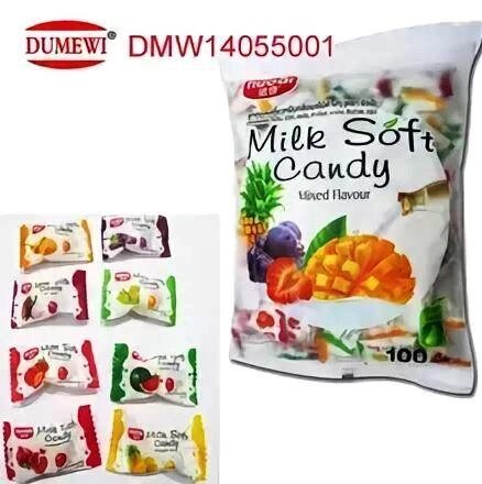 Жевательные сливочные конфеты Chewy Milk Candy Mixed Flavour Nuoqi Brand, 100 шт., 380 гр., Таиланд от компании Тайская косметика и товары из Таиланда - Melissa - фото 1