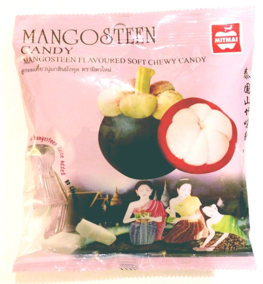 Жевательные тайские конфеты с соком Мангостин, MitMai Mangosteen Fruit Candy, 110гр., Таиланд от компании Тайская косметика и товары из Таиланда - Melissa - фото 1
