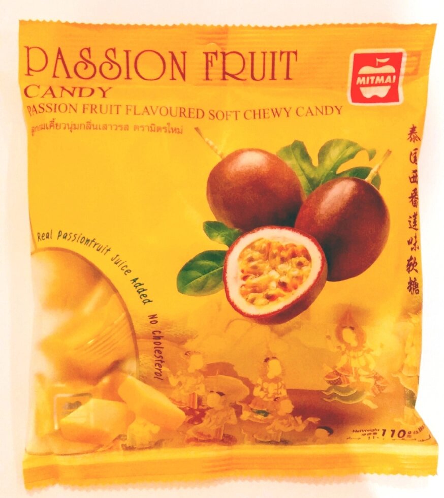 Жевательные тайские конфеты с соком Маракуйя, MitMai Passion Fruit Candy, 110 гр., Таиланд от компании Тайская косметика и товары из Таиланда - Melissa - фото 1