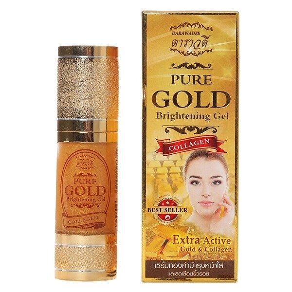Золотой Коллаген для кожи лица и шеи Darawadee Pure Gold Brightening Gel Collagen Extra Active, 30 мл., Таиланд от компании Тайская косметика и товары из Таиланда - Melissa - фото 1