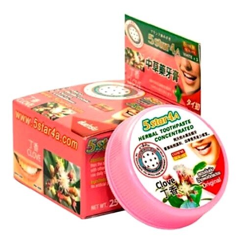 Зубная паста отбеливающая, концентрированная Herbal Clove Toothpaste Concentrated 5Star4A, 25 гр., Таиланд от компании Тайская косметика и товары из Таиланда - Melissa - фото 1