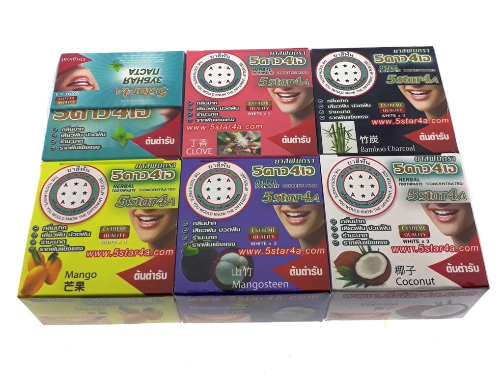 Зубная паста отбеливающая, концентрированная Herbal Toothpaste Concentrated 5Star4A в наборе 6X25 гр., Таиланд от компании Тайская косметика и товары из Таиланда - Melissa - фото 1